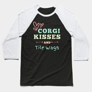 Love Letters in Paws: Corgi Typography Delight for Valentine's Day Baseball T-Shirt